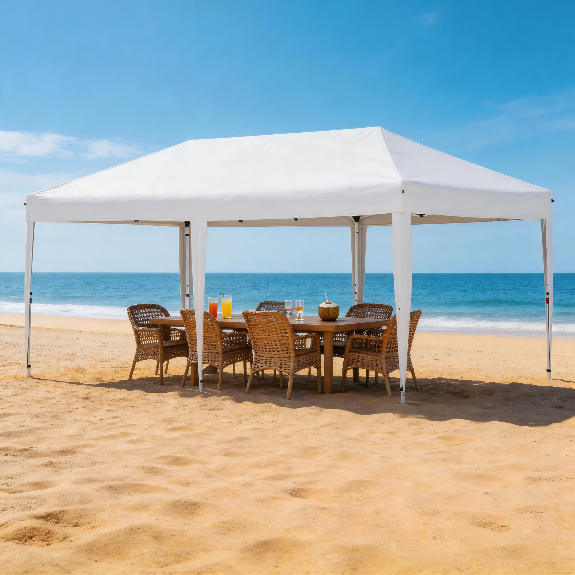 Garvee 10'x20' Pop Up Canopy Heavy Duty & Waterproof Canopy Without Sidewalls for Outdoor Party,Camping,Pickup-White