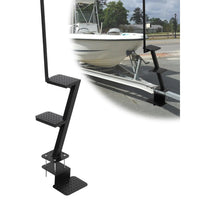Garvee 2 Step Boat Trailer Steps Heavy Duty With Handle Universal Fit Bass Pontoon Boats Black