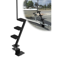 Garvee 3 Step Boat Trailer Steps Heavy Duty Ladder With Handle Universal Fit Bass Pontoon Boats Black
