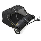 Garvee 42" Tow-Behind Lawn Sweeper, 21 cu ft Hopper, Adjustable Brush Height, Universal Hitch for Lawn Tractor ATV and UTV, Leaf and Grass Collector, Black - Black