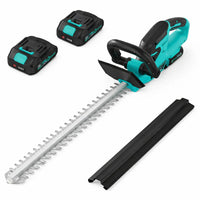Taille-haie sans fil Garvee 22" - Cisaille électrique portative pour arbustes avec 2 batteries 2,0 Ah, 1100 tr/min et espacement des lames de 1,7 cm
