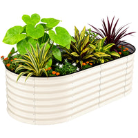 Garvee 6x3x2 ft Galvanized Raised Garden Bed, Rust-Resistant Metal Planter Box for Vegetables, Flowers, Herbs, Beige