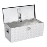 Garvee 48 in Aluminum Truck Bed Tool Box, Heavy Duty Waterproof Storage Chest with Lock for Trucks, Trailers, RVs, Silver - Silver