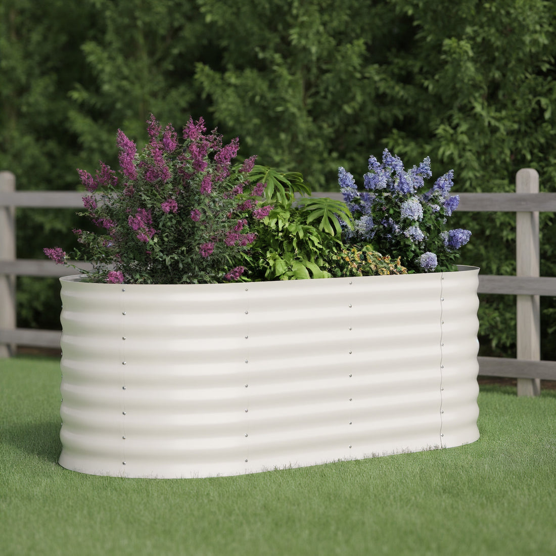 Garvee 4' X 2' X 2' Raised Garden Bed,Galvanized Raised Planter Boxes Outdoor with Easy Assembly, Large Garden Bed for Vegetables, Fruits, Flower,Raised Garden Bed,Beige