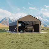 Garvee All-Weather Enclosed Metal Carport – 12'x24'x9' Heavy Duty Steel Frame, 220g Tarp, Outdoor Storage Shelter for Pickup Trucks, Boats, Tractors