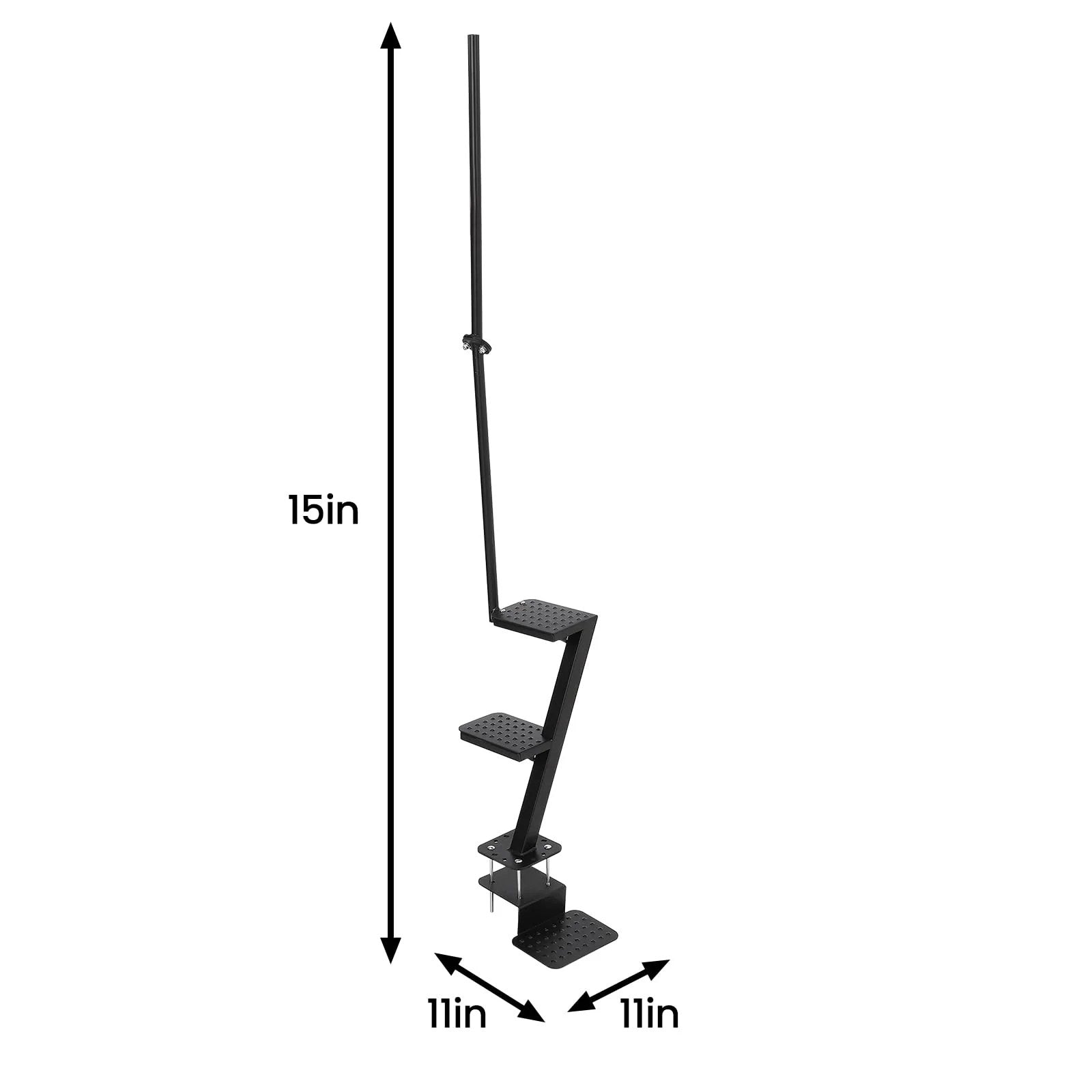 Garvee 2 Step Boat Trailer Steps Heavy Duty With Handle Universal Fit Bass Pontoon Boats Black