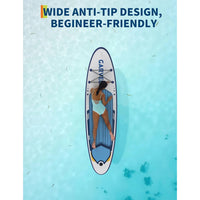 Garvee Inflatable Stand Up Paddle Board with Premium Accessories for Youth & Adults, 11 ft Blue-White, Ultra-Stable Wide Base, Non-Slip EVA Deck