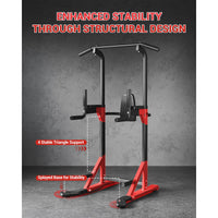Garvee Pull Up Bar Free Standing Workout Equipment Power Tower Dip Station Home Gym 450LBS Black