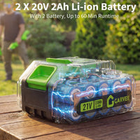 Garvee 20V Grass Trimmer With Dual Lithium Batteries, 8 Cutting Lines, Portable Electric Garden Cutter, Lightweight Design