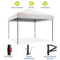 Garvee Tonnelle Pop Up 3 x 3 m Imperméable Résistante aux UV Abri Instantané Commercial avec Sac de Transport, Blanc