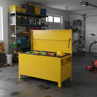 Garvee Steel Truck Bed Toolboxes 36'' Heavy Duty Aluminum Jobsite Storage Box Yellow Large Deck Chest
