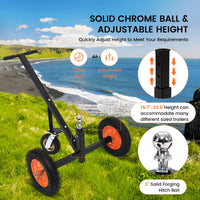 Garvee Adjustable Trailer Dolly with 800lbs Load Capacity, Durable Carbon Steel Trailer Mover with 17.7''-25.5'' Adjustable Height, Ideal Option to Move Boat Trailers/Utility/Cargo Trailers and RV Trailer