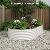 Garvee 2 Pcs Galvanized Raised Garden Bed - Heavy-Duty Metal Planter Box for Vegetables, Flowers, Herbs - 18/24In Tall, Rust-Resistant Outdoor Garden Box, 10x4x1.5ft Beige/Green