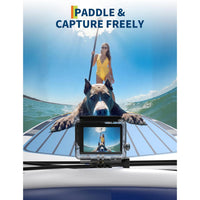 Garvee Inflatable Stand Up Paddle Board with Premium Accessories for Youth & Adults, 11 ft Blue-White, Ultra-Stable Wide Base, Non-Slip EVA Deck