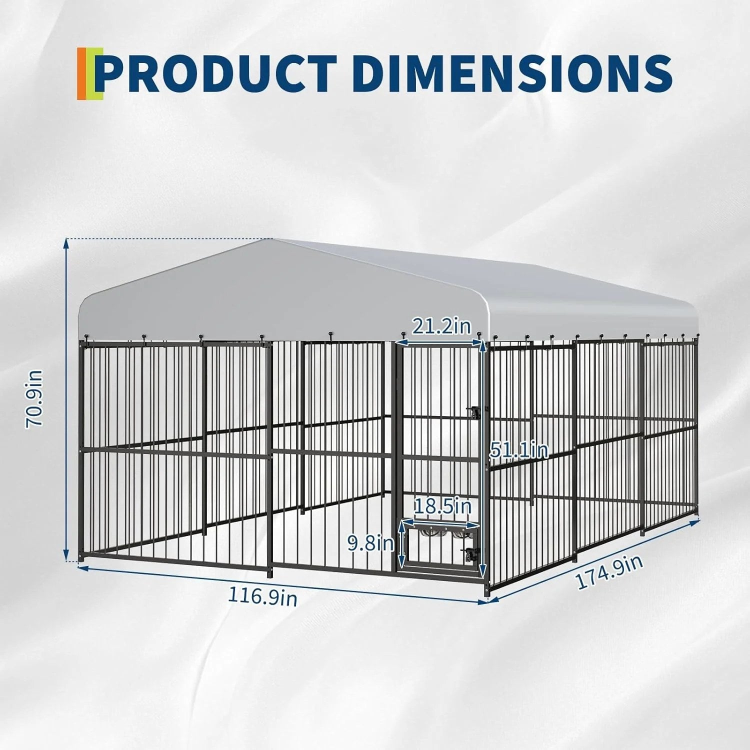Garvee Large Dog Enclosures Outdoor Dog Kennel with Waterproof Cover Feeding Doors for Yard Garden Backyard 10×15×7FT