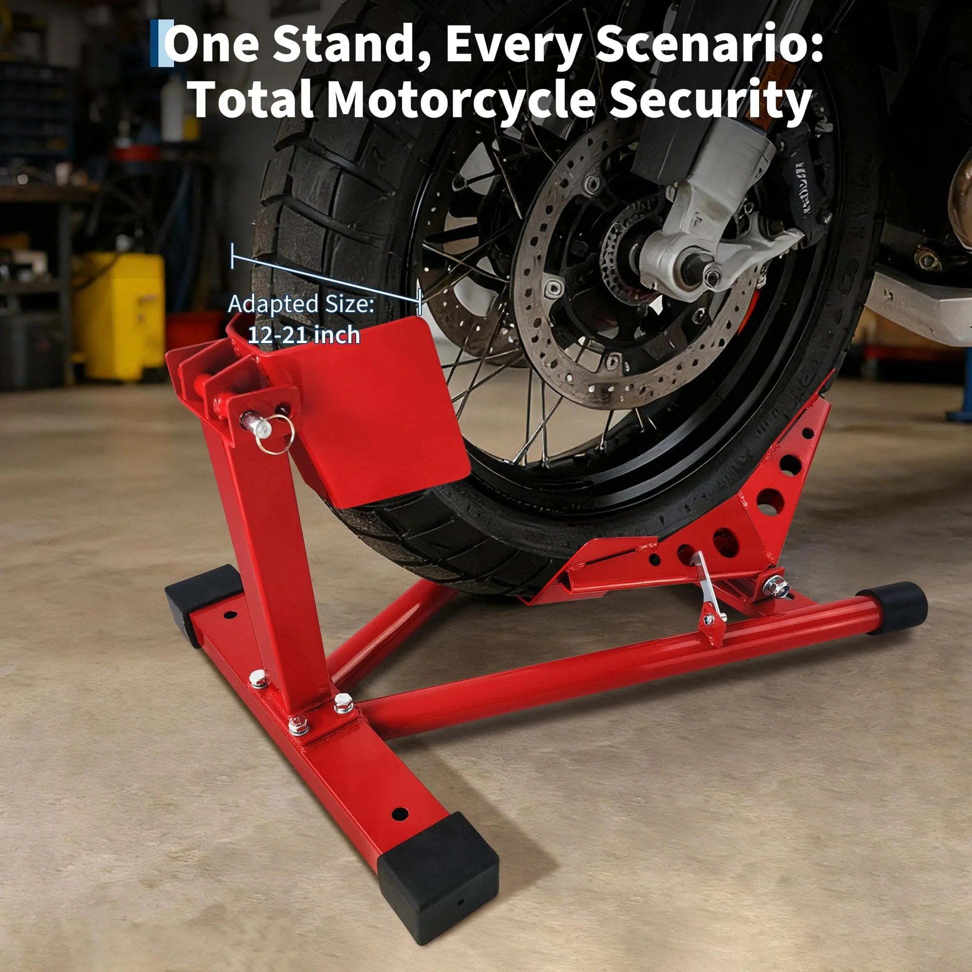 Garvee Professional Grade Universal Wheel Chock Motorcycle Stand Heavy-Duty 1500Lb for Trailers Garage Dirt Bikes