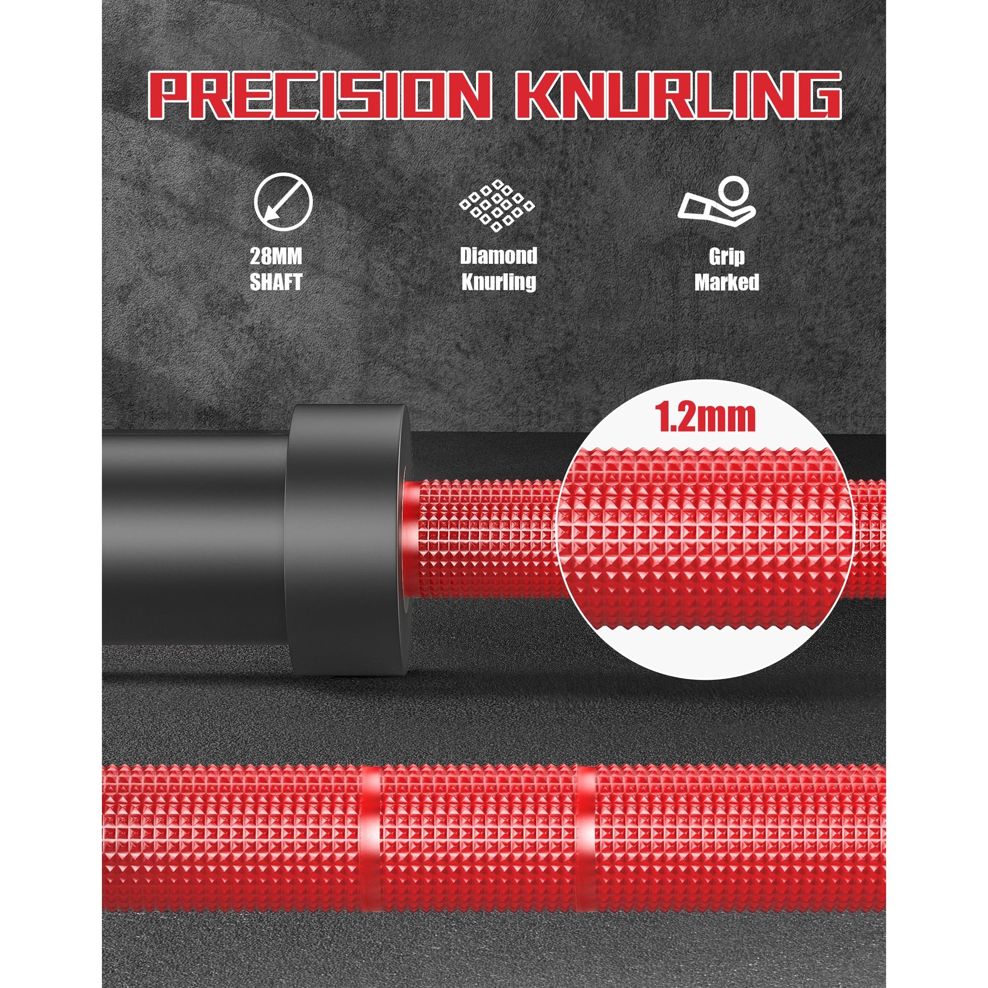 Garvee 7FT Olympic Barbell 1500 LBS Powerlifting Bar 45 LB Needle Bearings Brass Bushings Home Gym