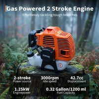 Garvee 43CC Gas Powered Pole Chain Saw, 12 Inch Guide Bar, 9.5FT Extendable Reach, Orange, Anti-Vibration, Auto Oiling