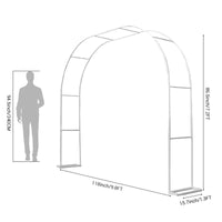 Garvee Metal Garden Arch Trellis 9.8'x7.2' Weatherproof Rust-Resistant Metal Sturdy Square Base Easy Assembly Outdoor Wedding Party Decor