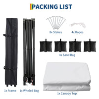 Garvee Tonnelle Pop Up 3 x 3 m Imperméable Résistante aux UV Abri Instantané Commercial avec Sac de Transport, Blanc