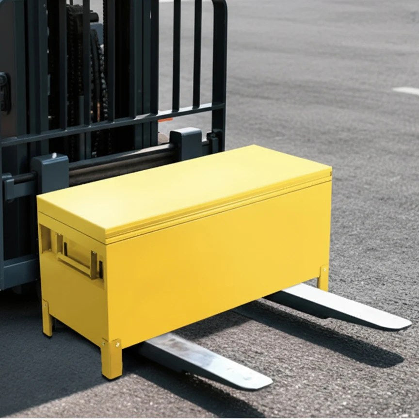 Garvee Steel Truck Bed Toolboxes 36'' Heavy Duty Aluminum Jobsite Storage Box Yellow Large Deck Chest