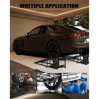 Garvee 2 Pack Hydraulic Car Ramps 5T 11000lbs Low Profile Car Lift Service Ramps for Home Garage Truck Trailer, Adjustable Height Hydraulic Vehicle Ramps