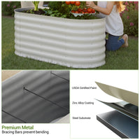Garvee 4' X 2' X 2' Raised Garden Bed,Galvanized Raised Planter Boxes Outdoor with Easy Assembly, Large Garden Bed for Vegetables, Fruits, Flower,Raised Garden Bed,Beige