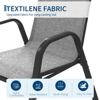 Garvee Patio Chairs Set of 4 Outdoor Stackable Dining Chairs with Textilene Fabric High Back Grey