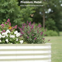 Garvee 2 Pcs Galvanized Raised Garden Bed - Heavy-Duty Metal Planter Box for Vegetables, Flowers, Herbs, 6x3x2ft, Beige/Green
