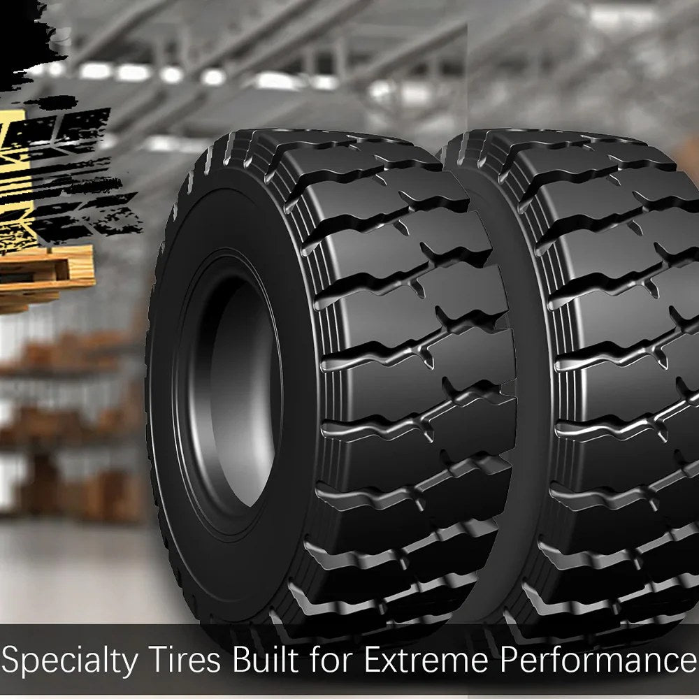Garvee Set of 2 28x9-15 Heavy Duty Forklift Tires 14 Ply Tube Type Industrial Use Durable Black