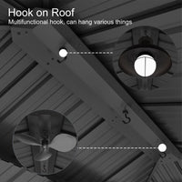 Garvee Hardtop Gazebo 12'x16' Double Metal Roof Aluminum Frame Gray for Patio Deck Backyard Lawn Garden