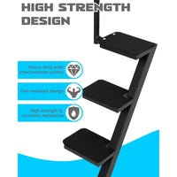Garvee 3 Step Boat Trailer Steps Heavy Duty Ladder With Handle Universal Fit Bass Pontoon Boats Black