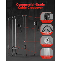 Garvee Power Cage Multi-Functional Power Racks With Cable Crossover System For Home Gym 1600 LBS Red