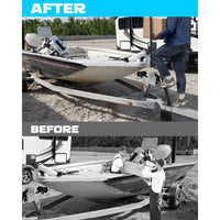 Garvee 2 Step Boat Trailer Steps Heavy Duty With Handle Universal Fit Bass Pontoon Boats Black