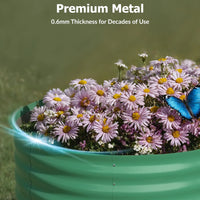 Garvee 2 Pcs Raised Garden Beds Outdoor 4x2x2 ft Galvanized Steel Planter Box Green Rust-Resistant Easy Assembly