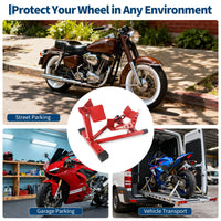 Garvee Professional Grade Universal Wheel Chock Motorcycle Stand Heavy-Duty 1500Lb for Trailers Garage Dirt Bikes