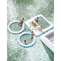 Garvee Inflatable Water Hammock Floating Dock Hexagon 8.5 ft Peacock Blue Heavy Duty River Floats Lake Raft