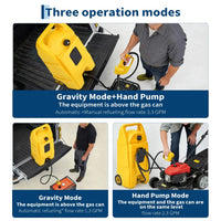Garvee Heavy-Duty 15 Gallon Portable Gasoline Fuel Caddy with 10FT Manual Siphon Pump – Leak-Proof HDPE Wheeled Gas Can for Lawn Mowers, Tractors, Boats, Snow Blowers, Generators – Yellow