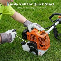 Garvee 52cc 2-Cycle Gas Weed Eater, 3-in-1 Multifunctional Brush Cutter & Trimmer for Professional Greenery Trimming, 17.3" Cutting Head, 10" Trimmer Head, Backpack Design