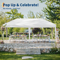 Garvee 10'x20' Pop Up Canopy Heavy Duty & Waterproof Canopy Without Sidewalls for Outdoor Party,Camping,Pickup-White