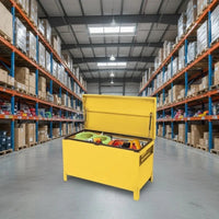 Garvee Steel Truck Bed Toolboxes 36'' Heavy Duty Aluminum Jobsite Storage Box Yellow Large Deck Chest