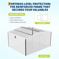 Garvee 10x12 ft Outdoor Storage Shed Metal Garden Tool Shed with Lockable Doors Dark Gray