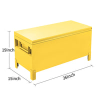 Garvee Steel Truck Bed Toolboxes 36'' Heavy Duty Aluminum Jobsite Storage Box Yellow Large Deck Chest