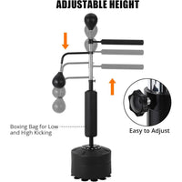 Garvee Boxing Speed Trainer Punching Bag with Stand 360° Spinning Bar Reflex Balls Gloves Adjustable Height Home Gym