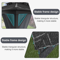 Garvee Hardtop Gazebo 12'x16' Double Metal Roof Aluminum Frame Gray for Patio Deck Backyard Lawn Garden
