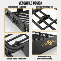 Garvee 46" x 36" Universal Roof Rack Basket Heavy Duty Steel Cargo Carrier for SUV Truck Van, 200LBS Capacity, Black