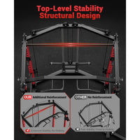 Garvee Power Cage Multi-Functional Power Racks With Cable Crossover System For Home Gym 1600 LBS Red