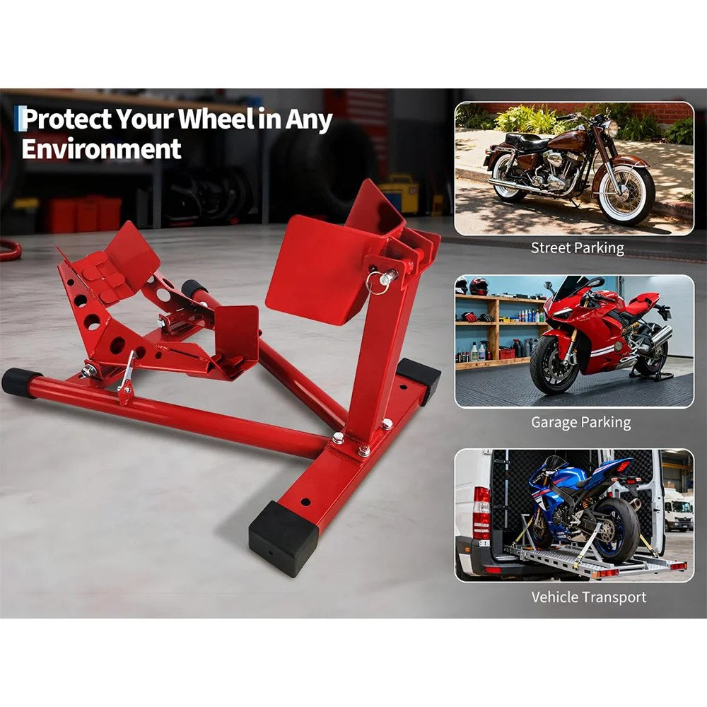 Garvee Professional Grade Universal Wheel Chock Motorcycle Stand Heavy-Duty 1500Lb for Trailers Garage Dirt Bikes