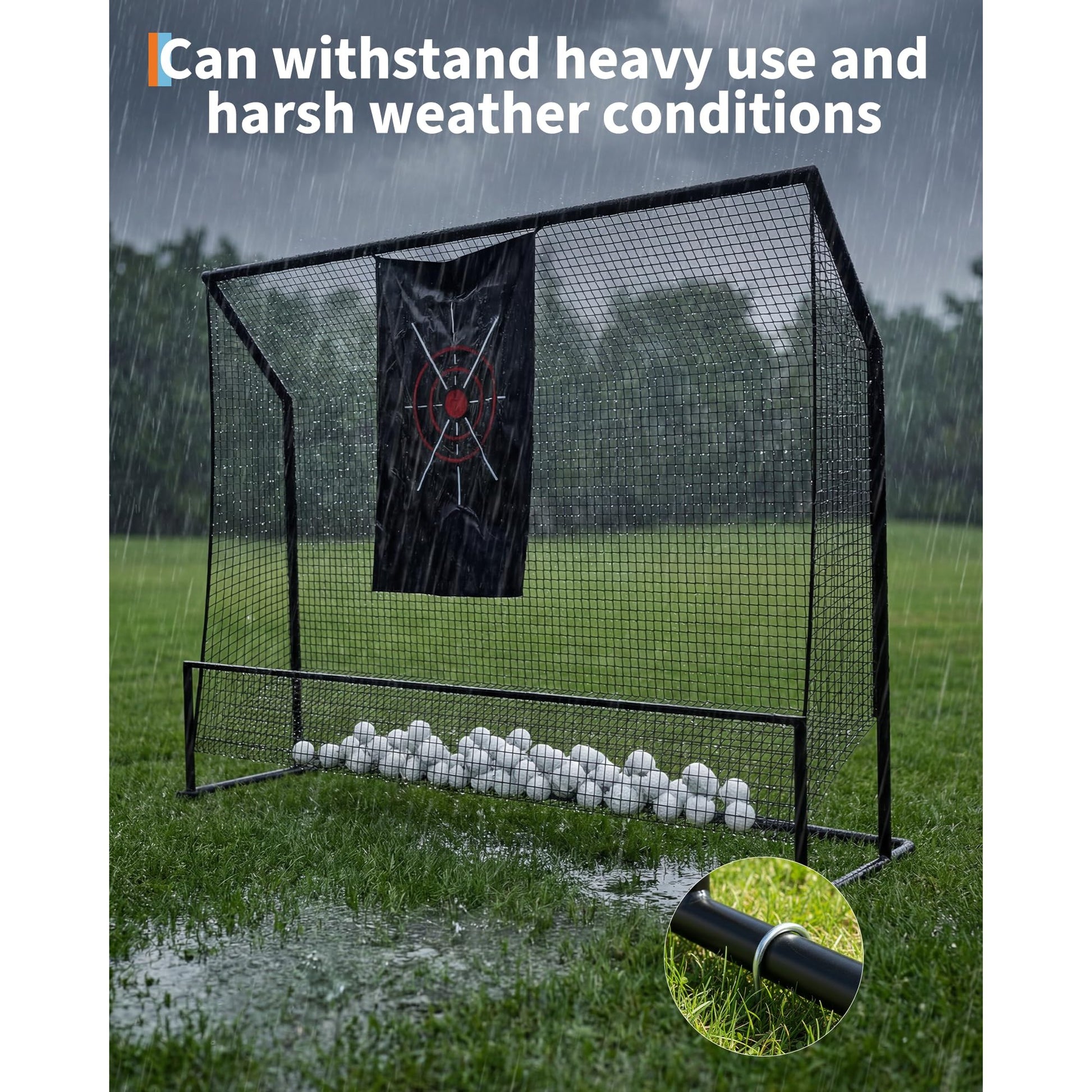 Garvee Golf Hitting Nets for Backyard Driving Real Balls, 10x7.5FT Heavy Duty, Portable Indoor & Outdoor Chipping Practice Net, Noise-Reducing Cloth, Steel Frame
