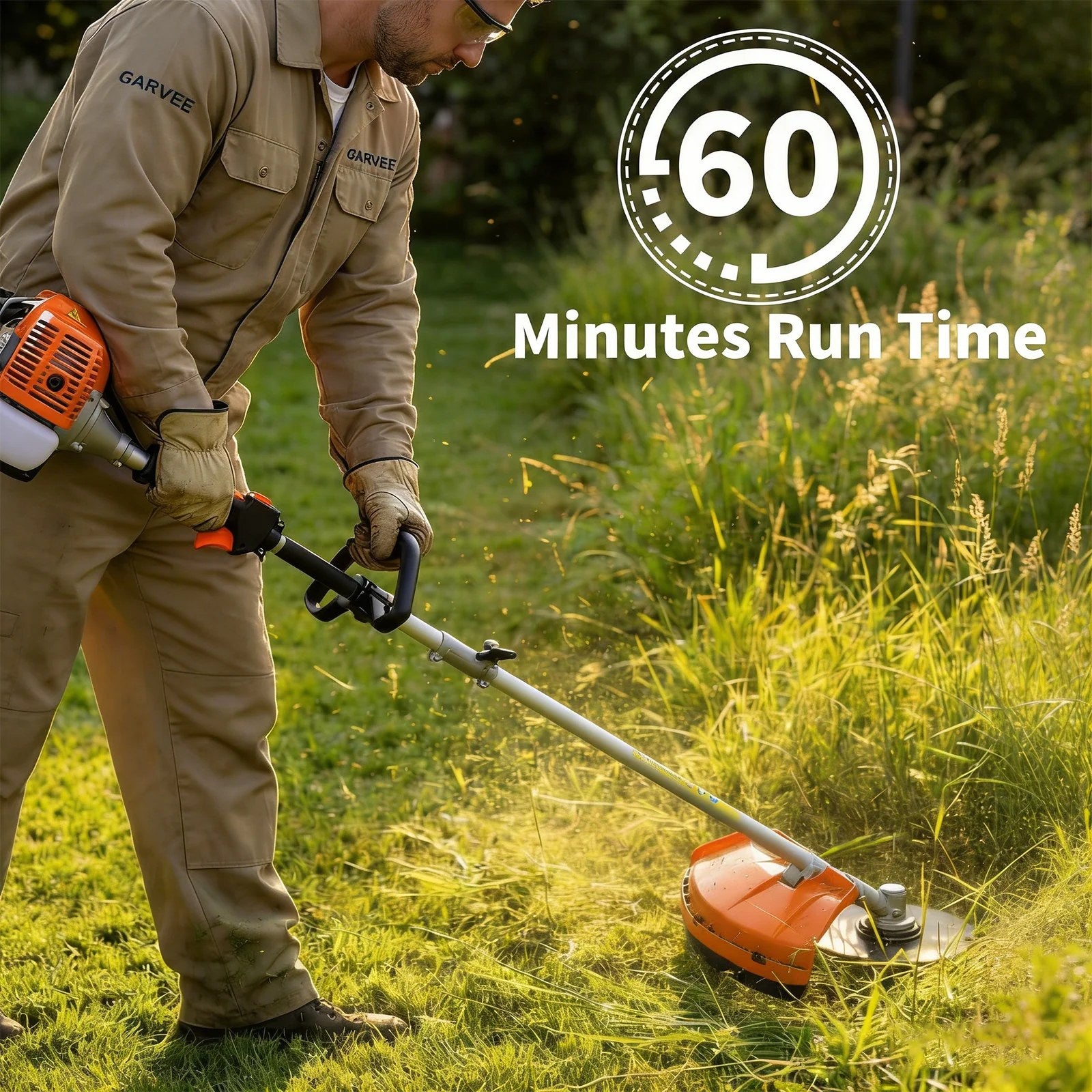 Garvee 52cc 2-Cycle Gas Weed Eater, 3-in-1 Multifunctional Brush Cutter & Trimmer for Professional Greenery Trimming, 17.3" Cutting Head, 10" Trimmer Head, Backpack Design